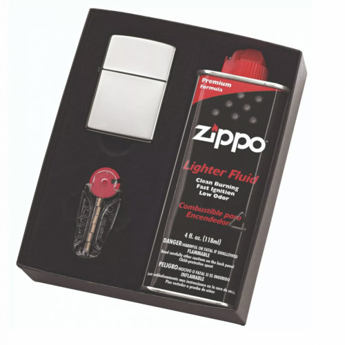 Zippo Gift Set Polished Chrome 250